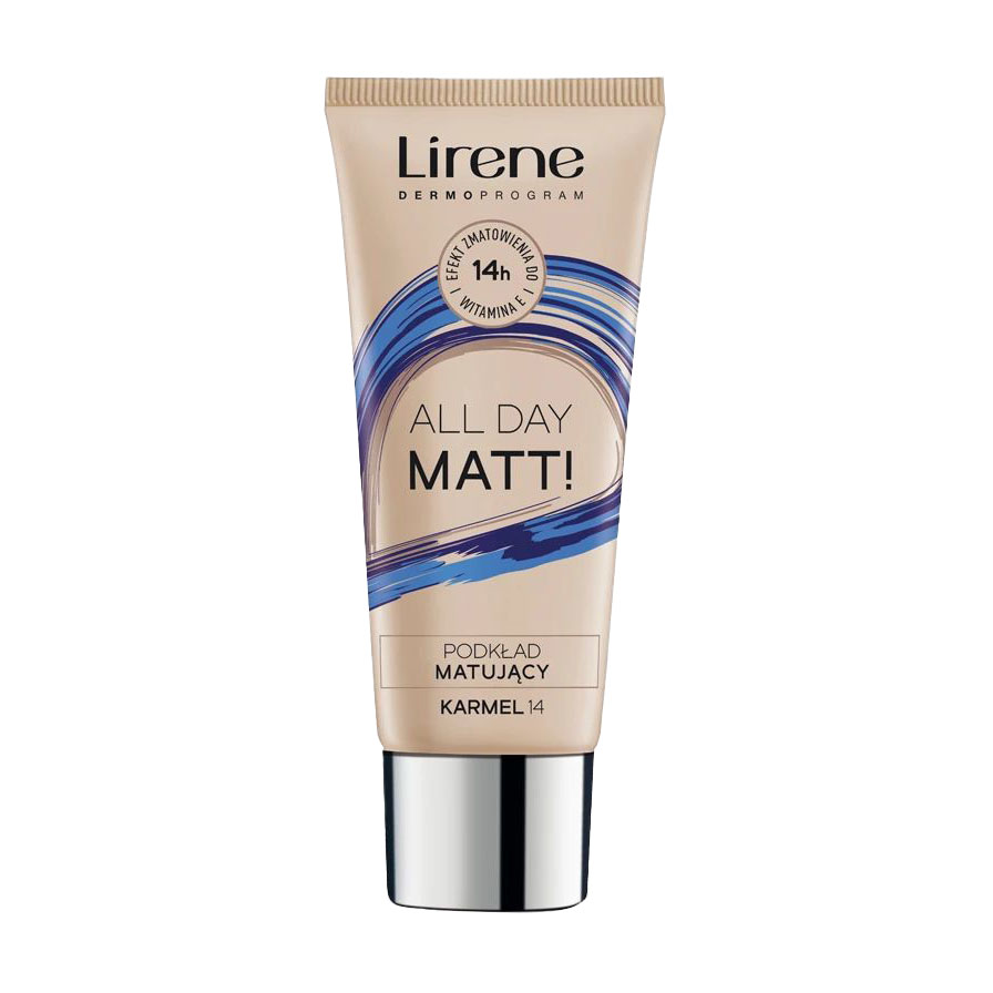 Матувальний тональний флюїд для обличчя Lirene Nature Matte Fluid, 14 Carmel, 30 мл